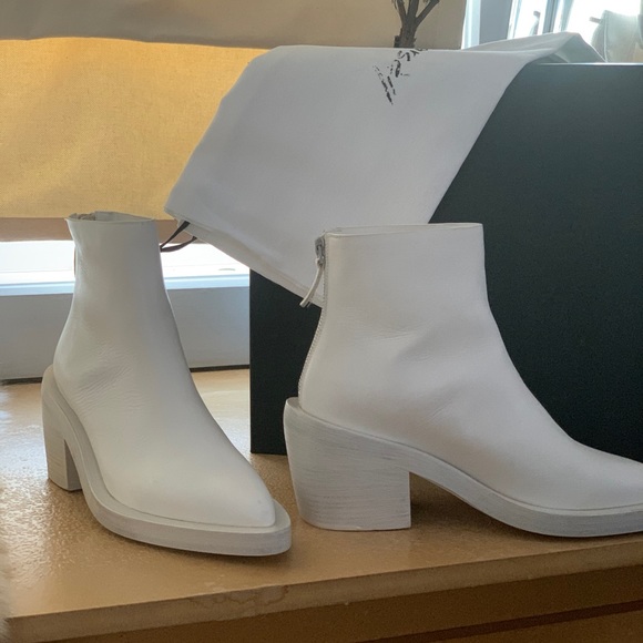 SOLD: MARSELL White Coneros Western Boho Leather Boots - Picture 5 of 7